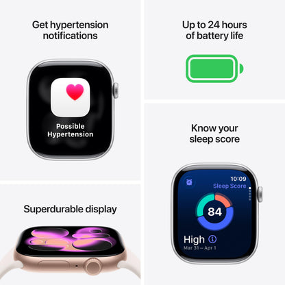 Apple Watch Series 11 [GPS 46mm] Smartwatch with Rose Gold Aluminum Case with Light Blush Sport Band - M/L. Sleep Score, Fitness Tracker, Health Monitoring, Always-On Display, Water Resistant