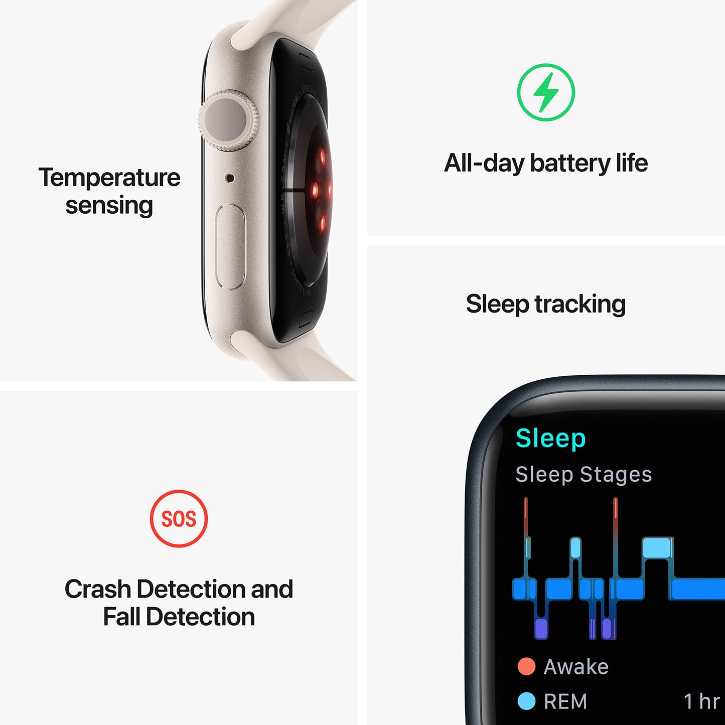 Apple Watch Series 8 GPS Reacondicionado (45mm / Medianoche)