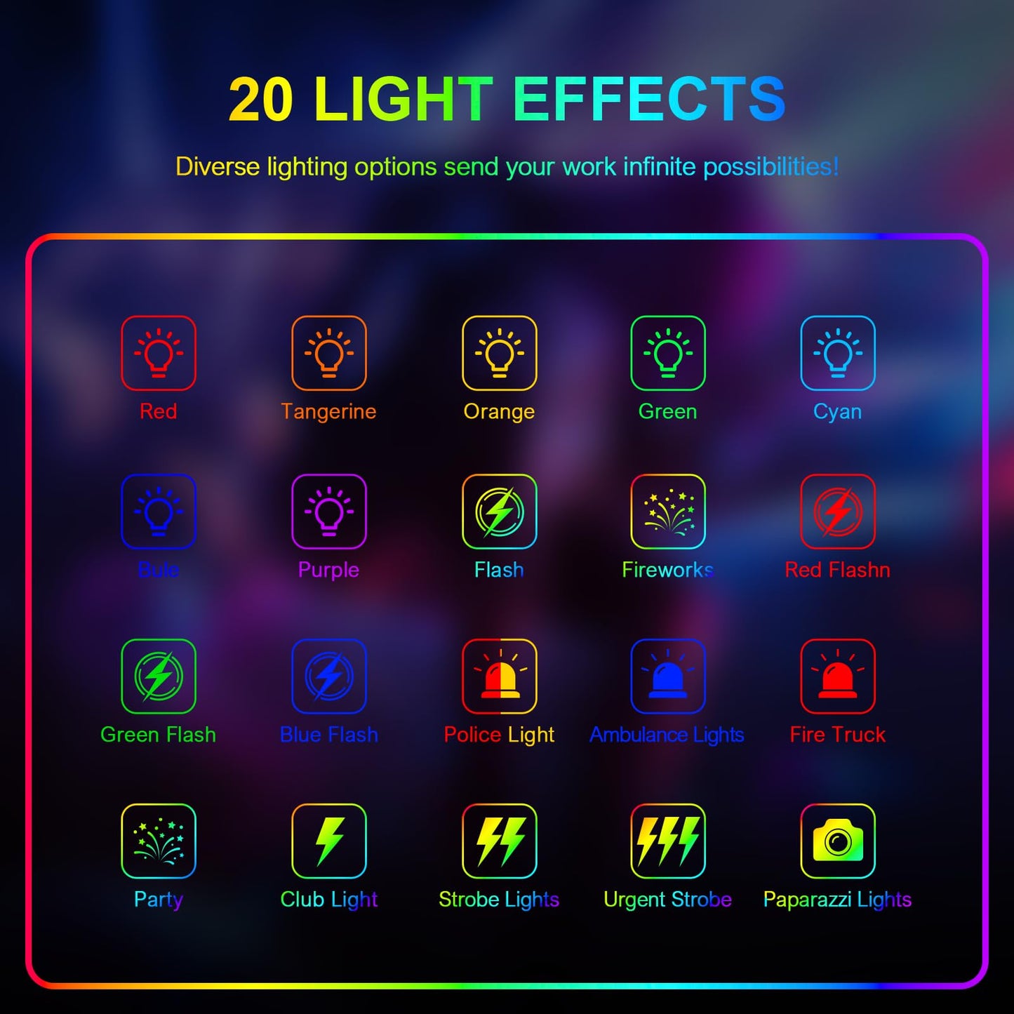 Hagibis Luz de Cámara RGB Portátil para Video (RGB-Black)