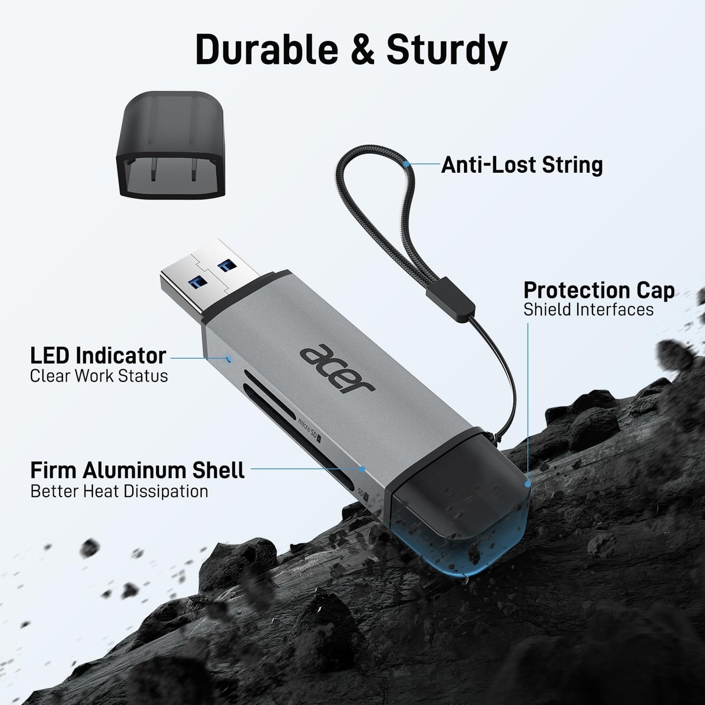 acer Lector de Tarjetas SD USB C de Doble Ranura
