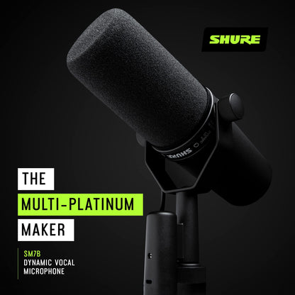 Shure SM7dB Micrófono Dinámico de Estudio con Preamplificador (Negro)
