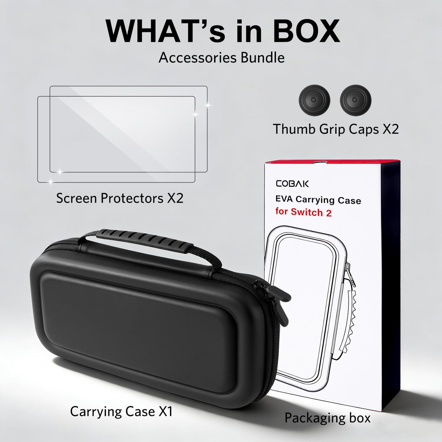 CoBak Estuche de Transporte de Alta Capacidad para Nintendo Switch 2 (Negro)