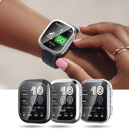 Fintie Fundas Protectoras de Pantalla para Amazfit Bip 6 (Paquete de 3 / Negro, Transparente, Plateado)