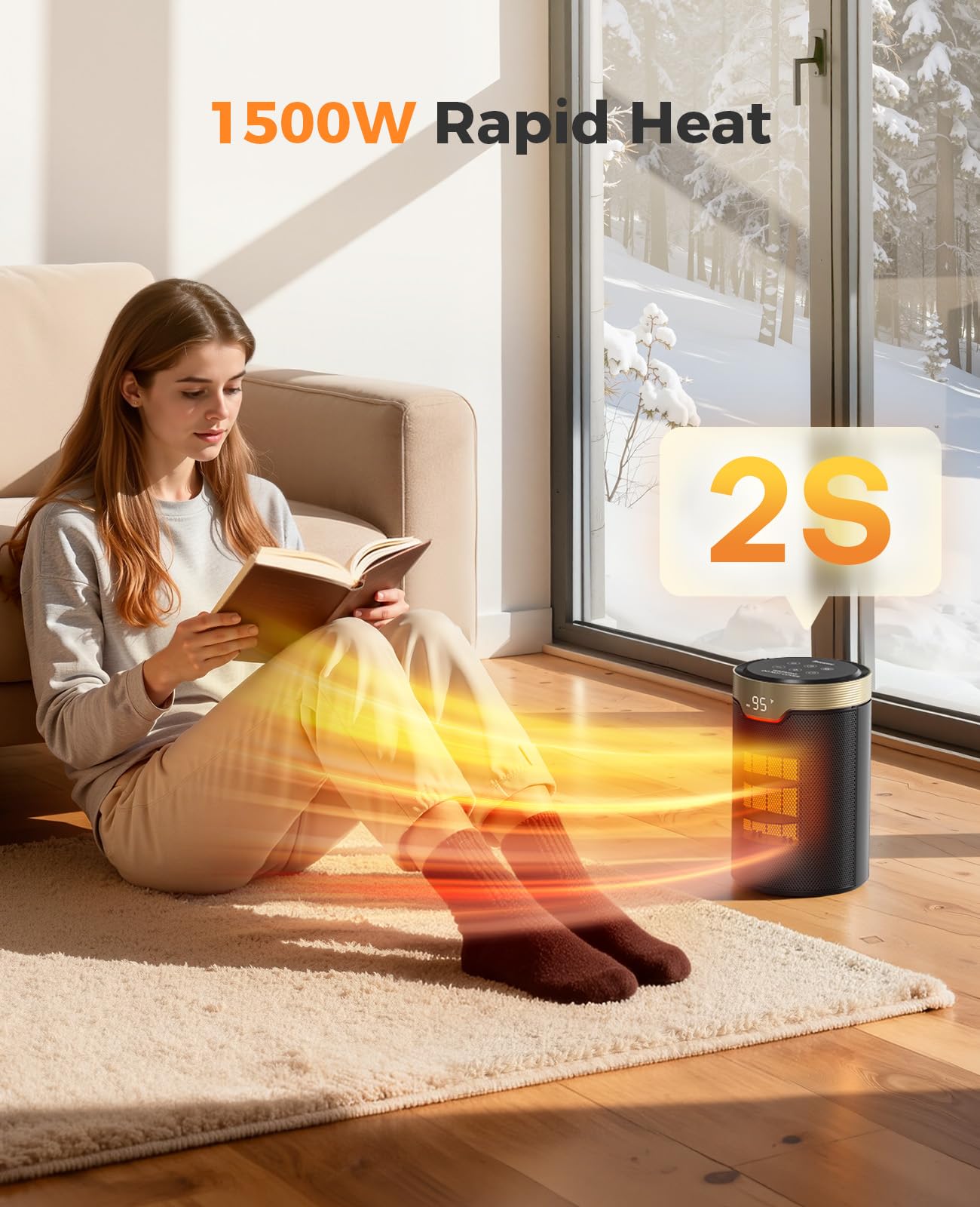 BREEZOME Calentador de Espacio Eléctrico Portátil de 1500W