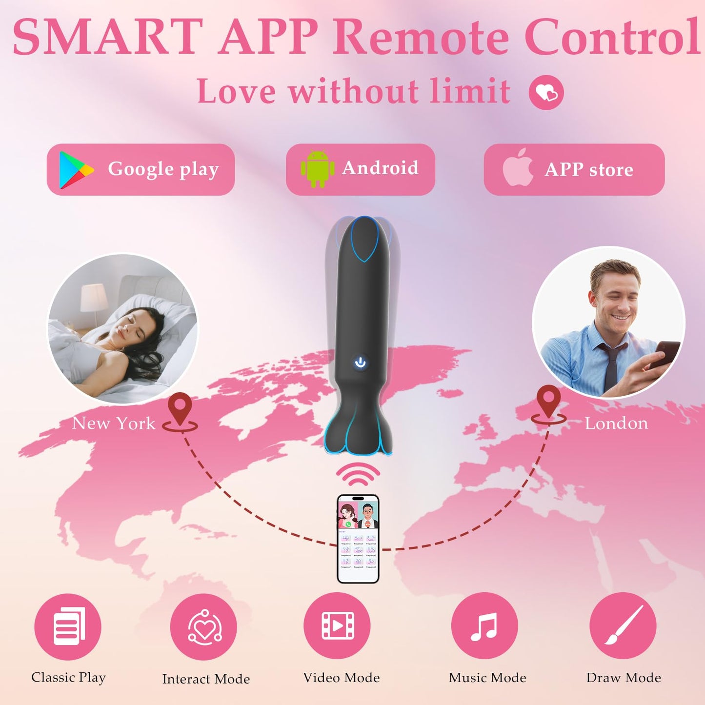 Mini Vibrador Bala Controlado por App (Negro)