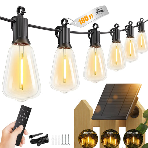 Brightown Guirnalda de Luces Solares 100FT (Exterior / 31+2 LED)