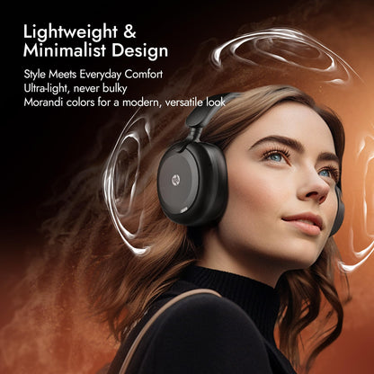 HP H231A Bluetooth Noise Cancelling Over-Ear Headphones with 54H Battery, Built-in Mic for Calls, Lightweight Wireless Headset for Work, Travel & Gaming – Black