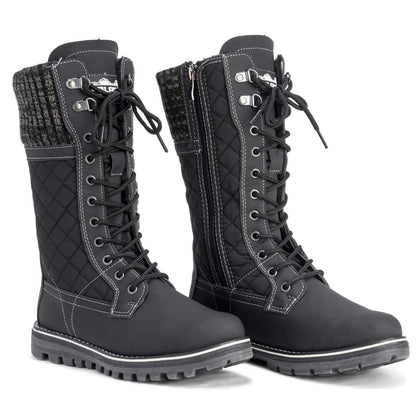 POLAR Womens Winter Thermal Snow Outdoor Warm Mid Calf Waterproof Durable Boot - Black