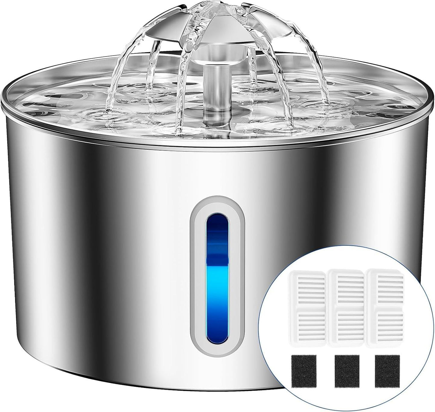 Fuente de Agua Automática de Acero Inoxidable (2.2L / 74oz)