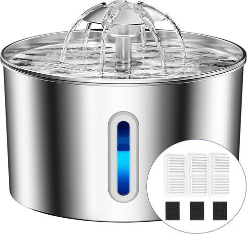 Fuente de Agua Automática de Acero Inoxidable (2.2L / 74oz)
