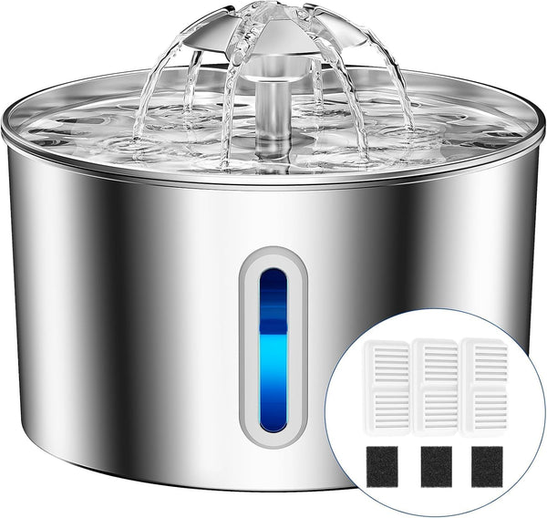 Fuente de Agua Automática de Acero Inoxidable (2.2L / 74oz)