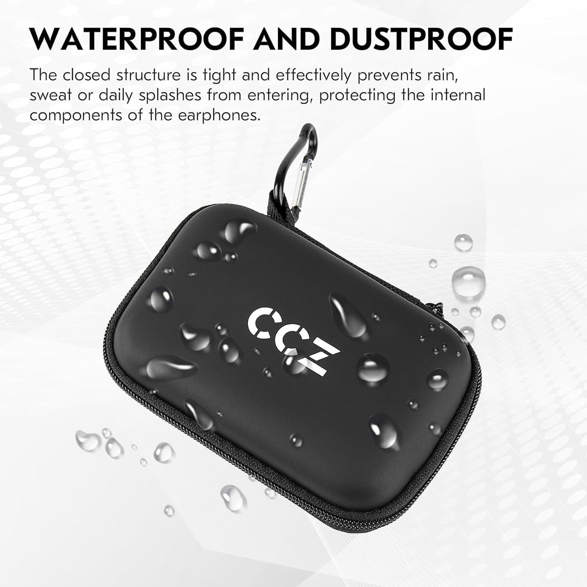 KZ ZS10 Pro IEM Case for in Ear Monitor, CCZ ZC02 Earbuds Case with Carabiner, EVA Travel Storage Bag for CCA CRA, Shure SE215, Moondrop Chu, CCZ Melody, KBEAR KS1, TANGZU Wan'er, iems Cable, Ear tips