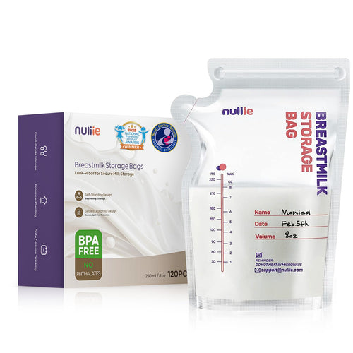 Nuliie 120 Bolsas para Almacenamiento de Leche Materna (8 oz)