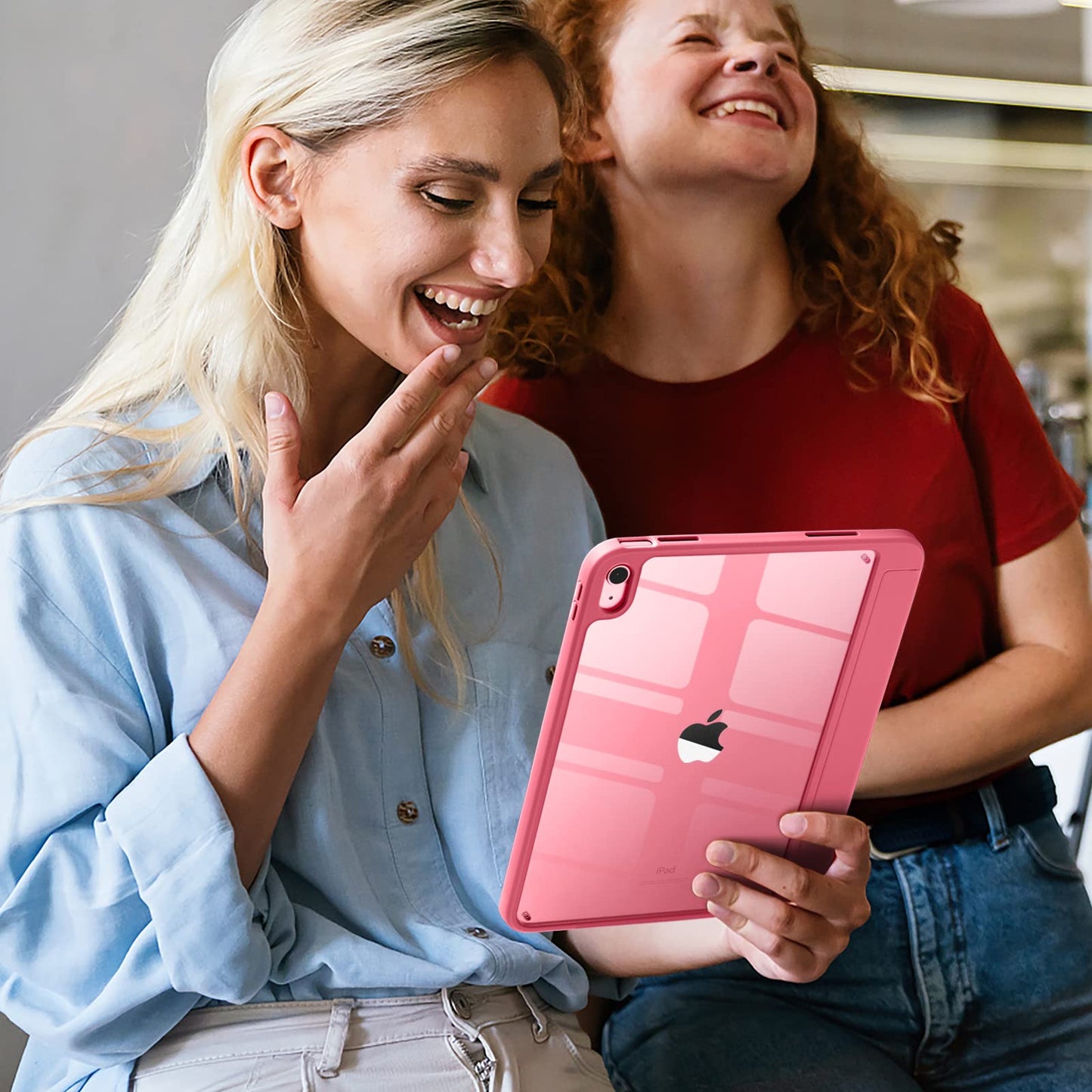 Wenlaty Funda Protectora Plegable para iPad (Rosa Sandía)