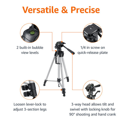 Amazon Basics 60-inch Lightweight DSLR Tripod with Bag, Black