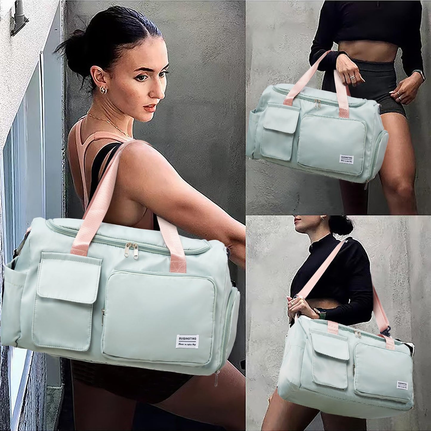 Bolsa de Gimnasio Pequeña para Mujer (Verde 05#)