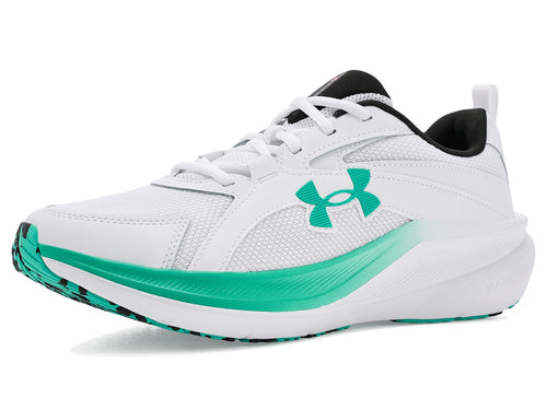 Under Armour Men's Charged+ Assert 11 Running Shoe, (101) White/Black/Green Mode, US