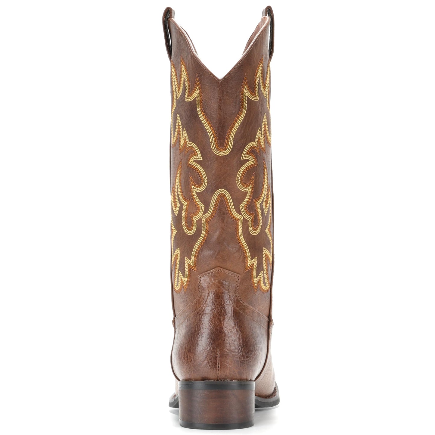 IUV Cowboy Boots For Women Square Toe Black Wide Cowgirl Mid Calf Western Pull On Fashion Brown Cowboy Boots