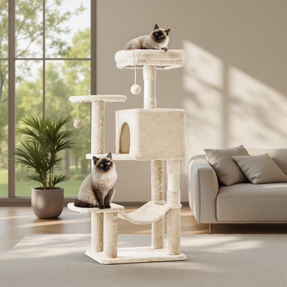 Sweetcrispy Torre de Escalada para Gatos 44" (Beige)