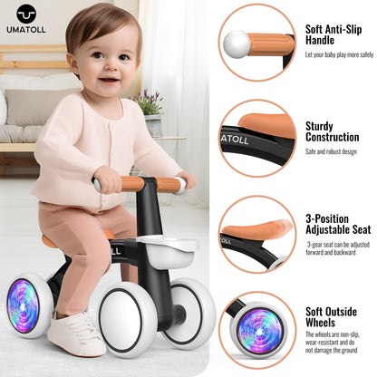 Umatoll Bicicleta de Equilibrio Iluminada para Bebés (12-24 Meses)