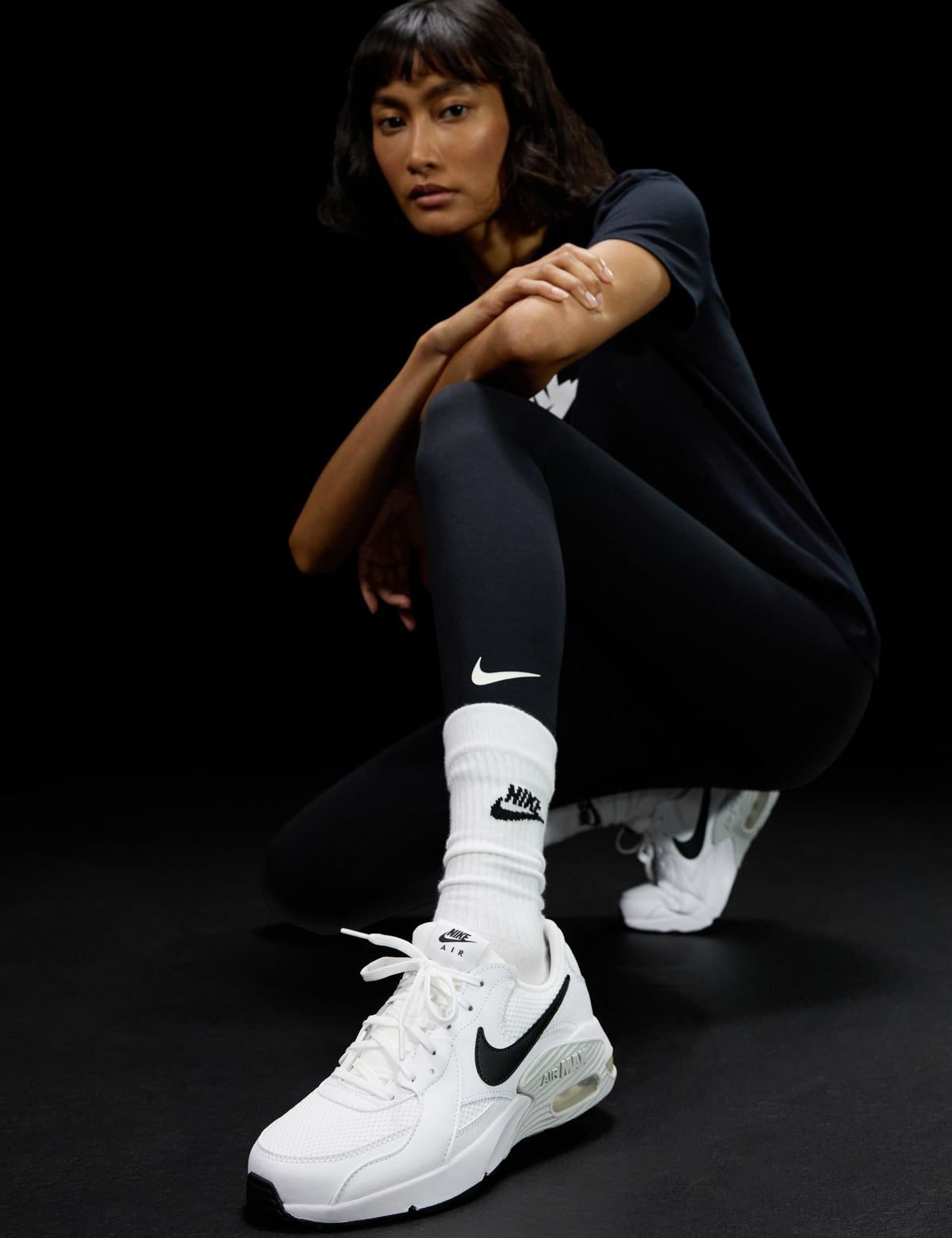 Nike Women's Air Max Excee Shoes, White/Black-Pure Platinum