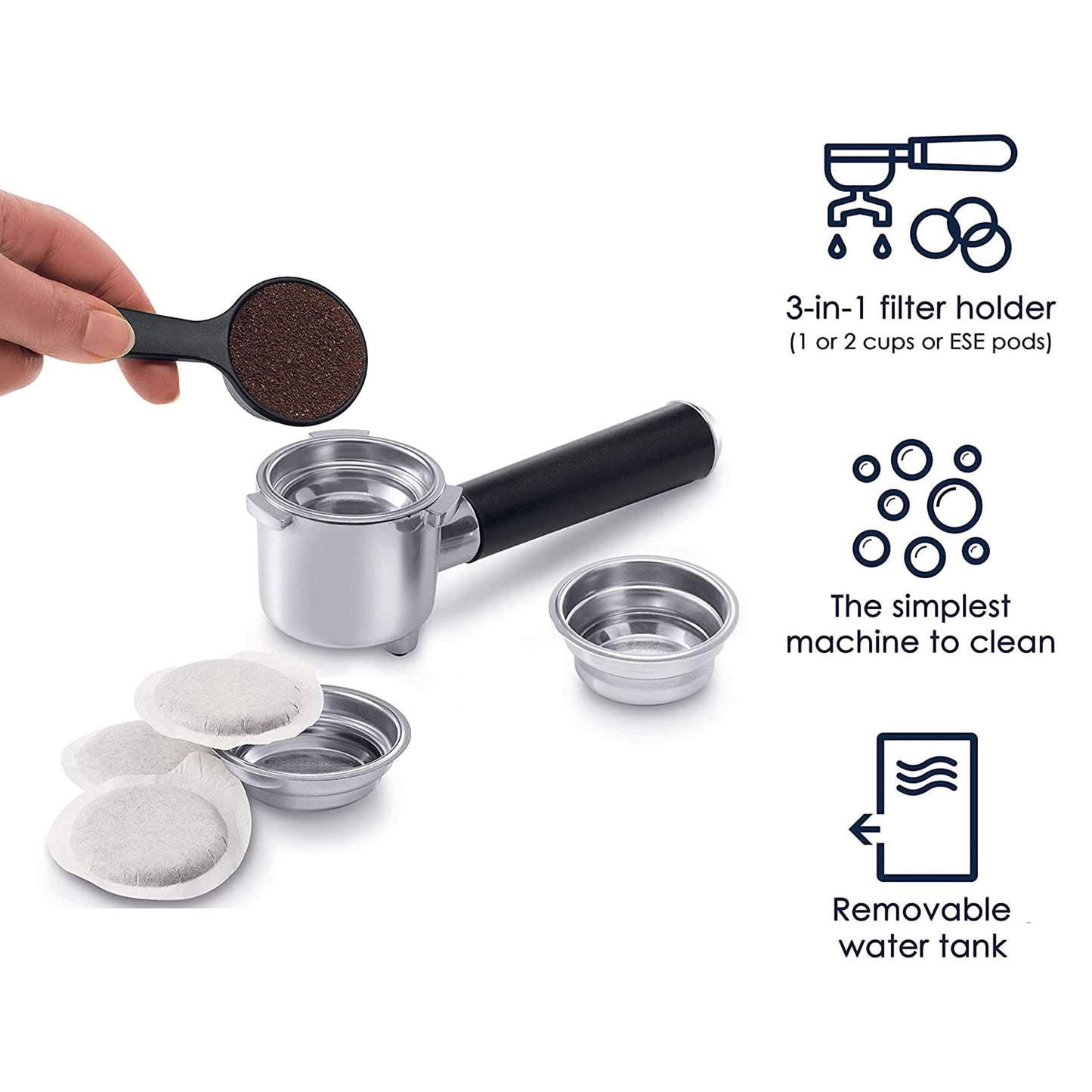 De'Longhi Máquina de Espresso de 15 Bares con Espumador de Leche