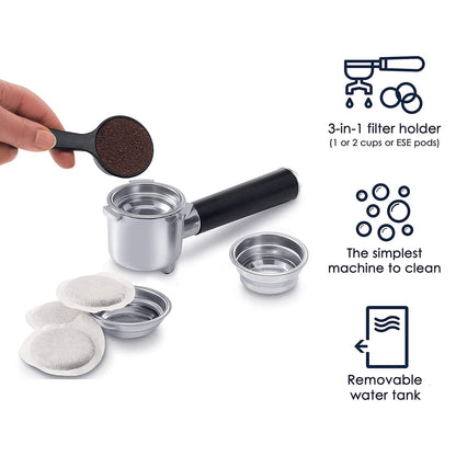 De'Longhi Máquina de Espresso de 15 Bares con Espumador de Leche