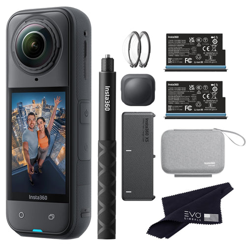 Insta360 Cámara de Acción 360 Impermeable X5 (Paquete Esencial 8K)