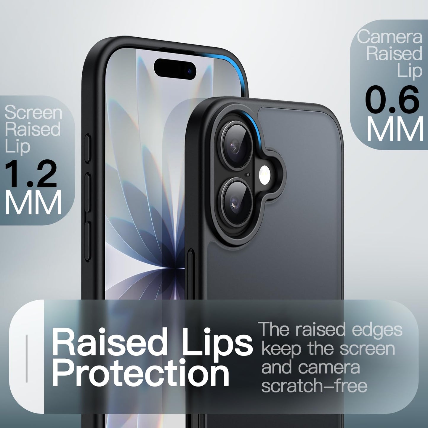 JETech Funda Mate para iPhone 17 de 6.3 Pulgadas (Negro)