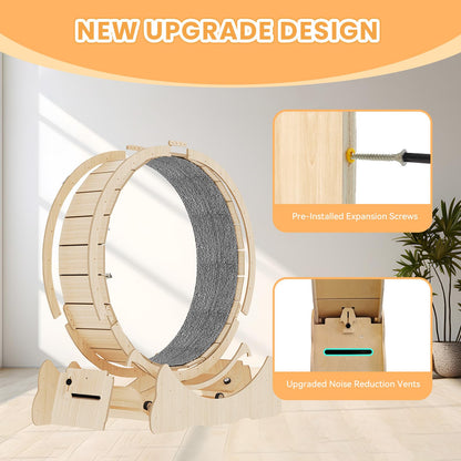 Homegroove Rueda de Ejercicio para Gatos XL (46" / Madera Natural)