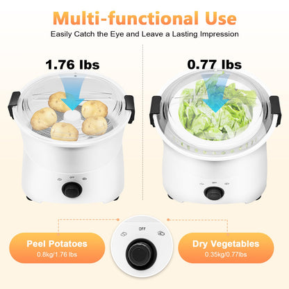 Máquina Peladora y Secadora de Papas Eléctrica Comercial (85W / 1.76Lbs)