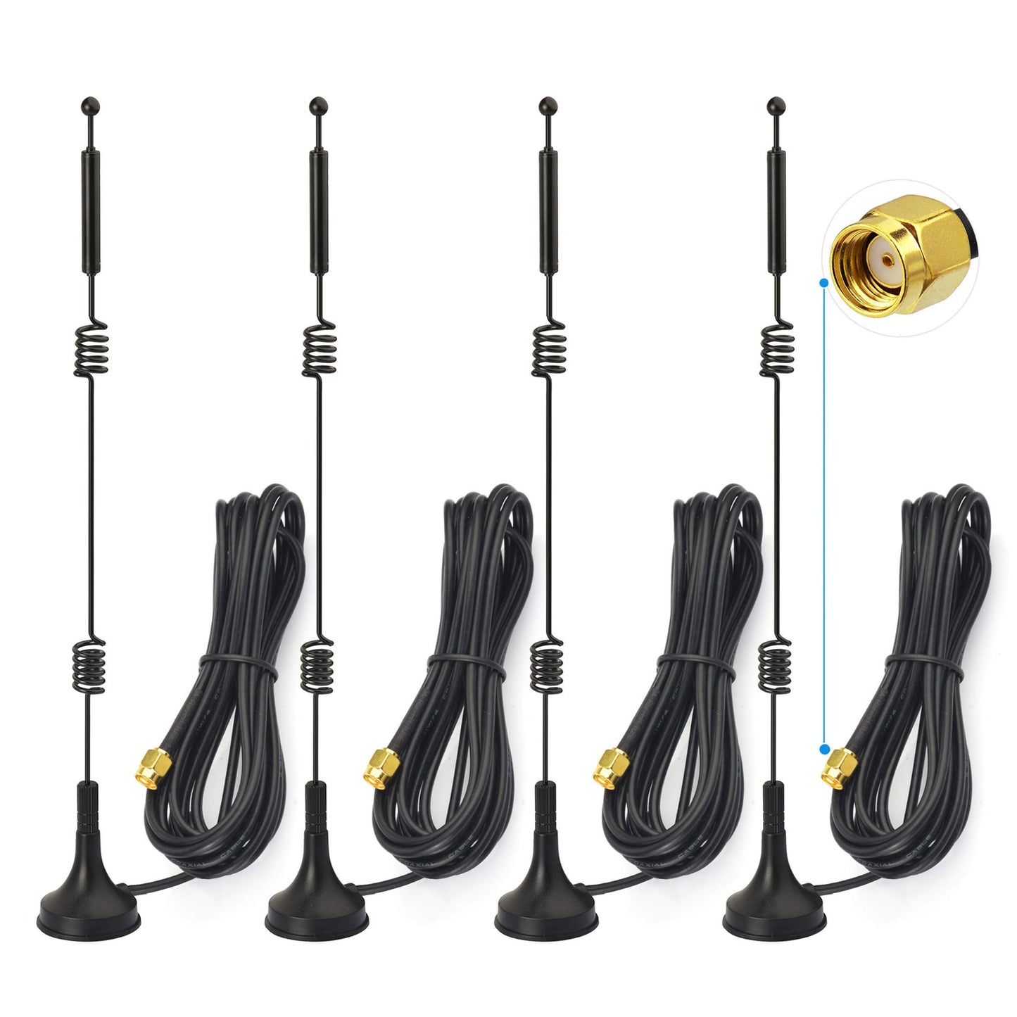 Bingfu Antena de Doble Banda WiFi de Base Magnética (Paquete de 4)