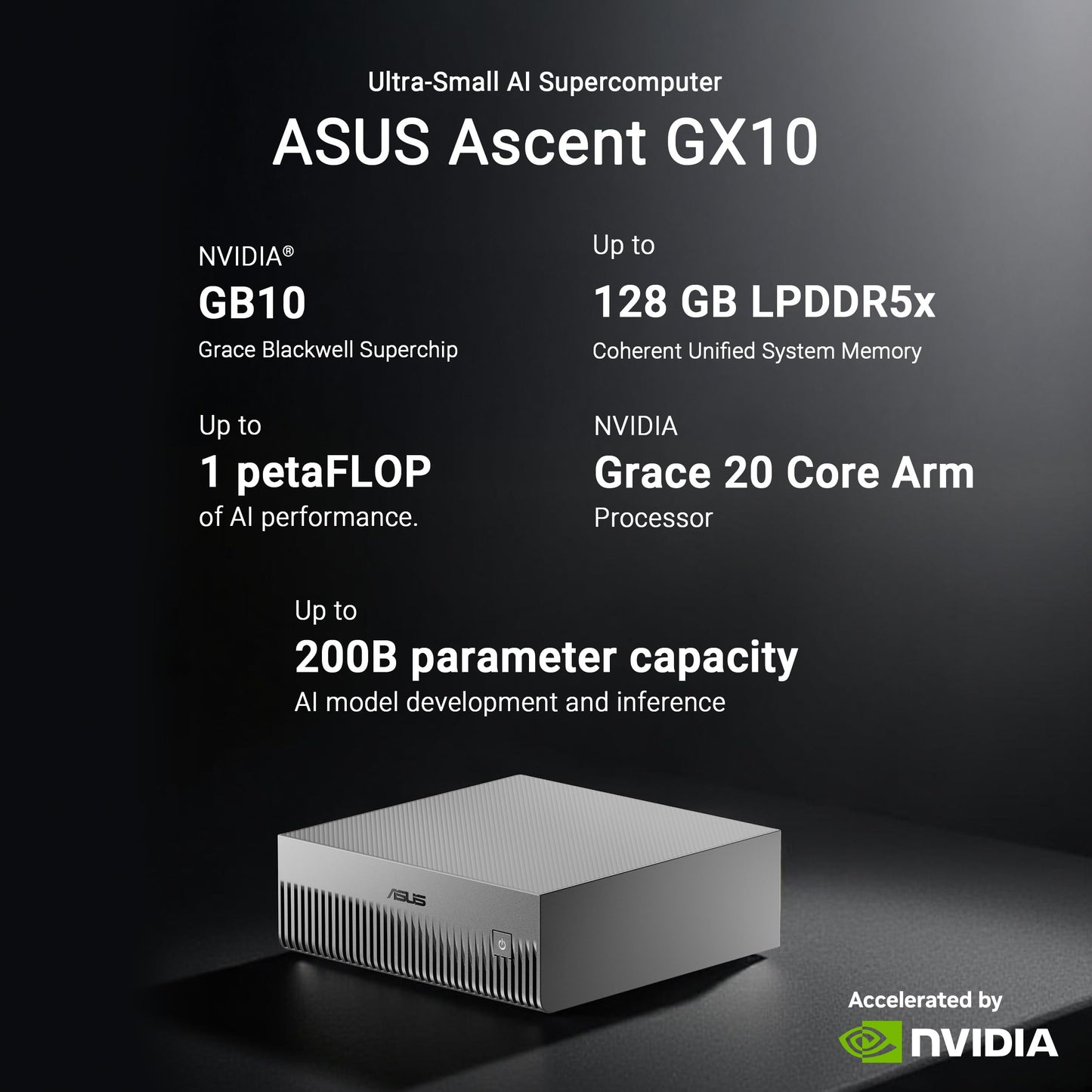 ASUS Supercomputadora Ascent GX10 AI (1TB SSD / DGX Spark)