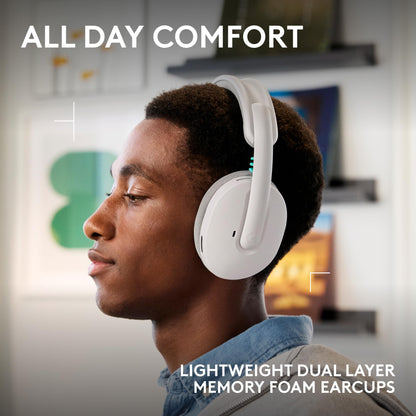 Logitech G325 Lightspeed Wireless Bluetooth Gaming Headset, All-Day Comfort, Built-in Mic with Noise Reduction, 24-Bit Audio, 24+ Hr Battery Life, for PC, PlayStation, Switch, Mobile – White