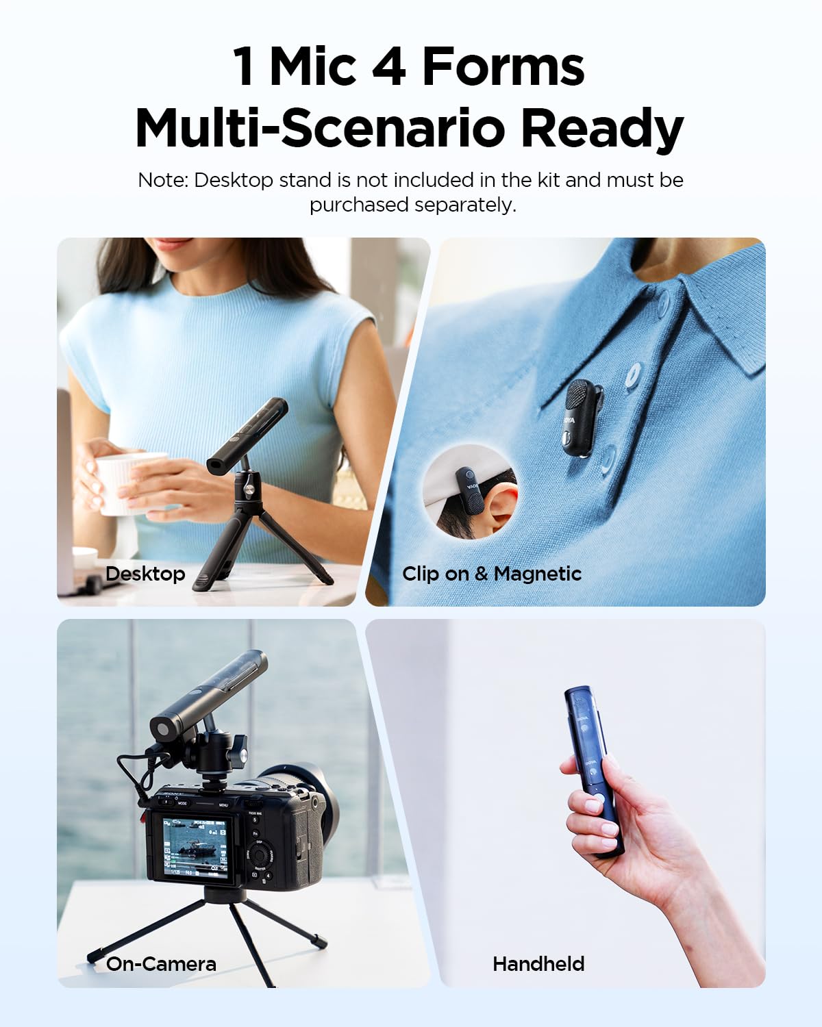 BOYA Magic-02 Wireless Lavalier Microphone, 30Hrs Battery,328FT Los Range,Safety Track&Limiter,4-in1 Mini Lapel Wireless Mic for Android iPhone Camera Laptop PC, Ai Noise Reduction for TikTok YouTube