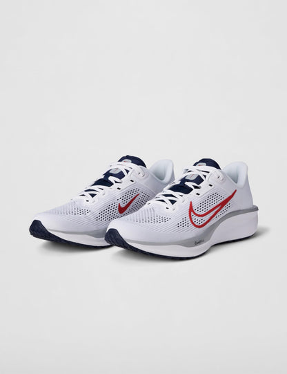 Nike Men's Quest 6 Road Running Shoes, White/University Red-Obsidian-Wolf Grey