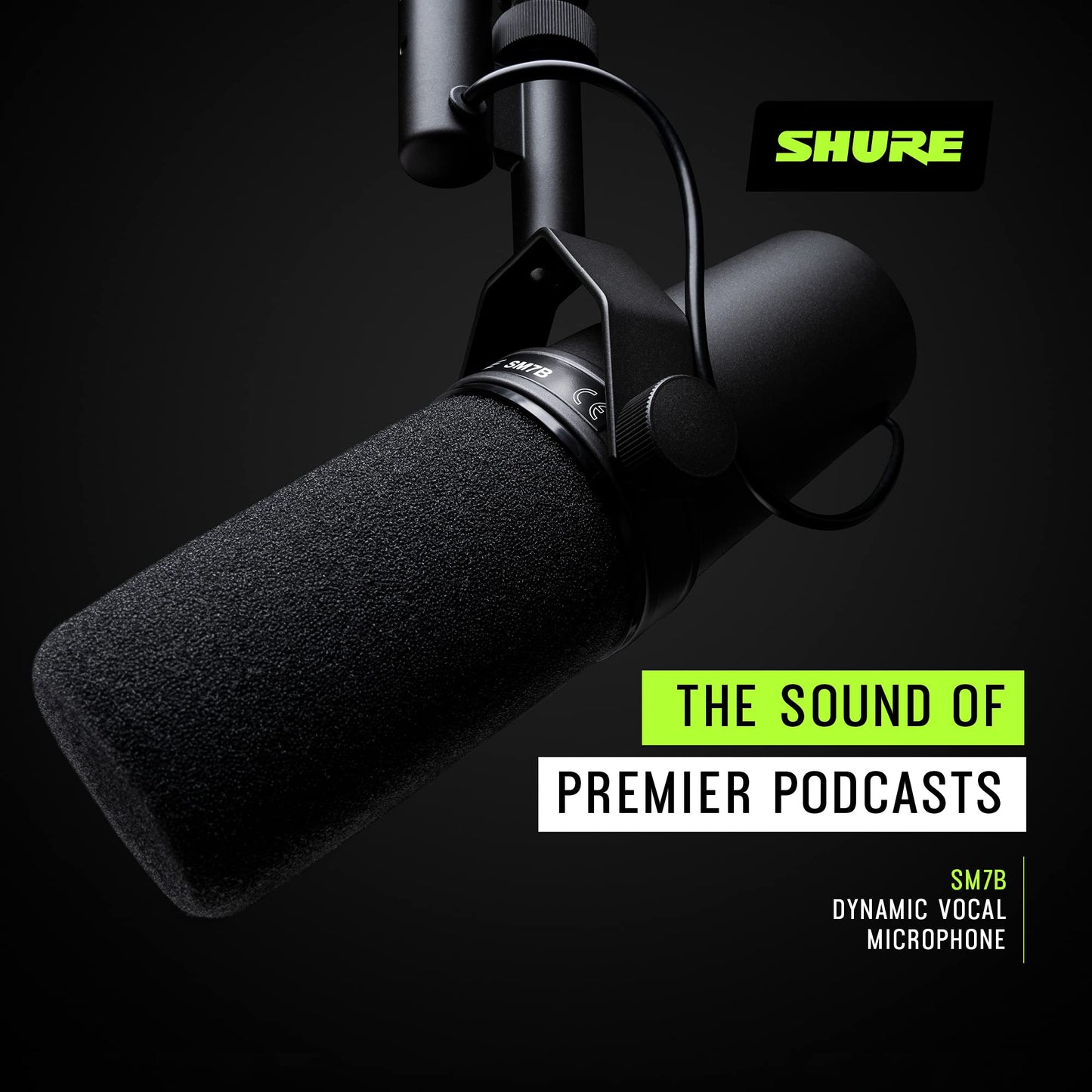 Shure SM7dB Micrófono Dinámico de Estudio con Preamplificador (Negro)