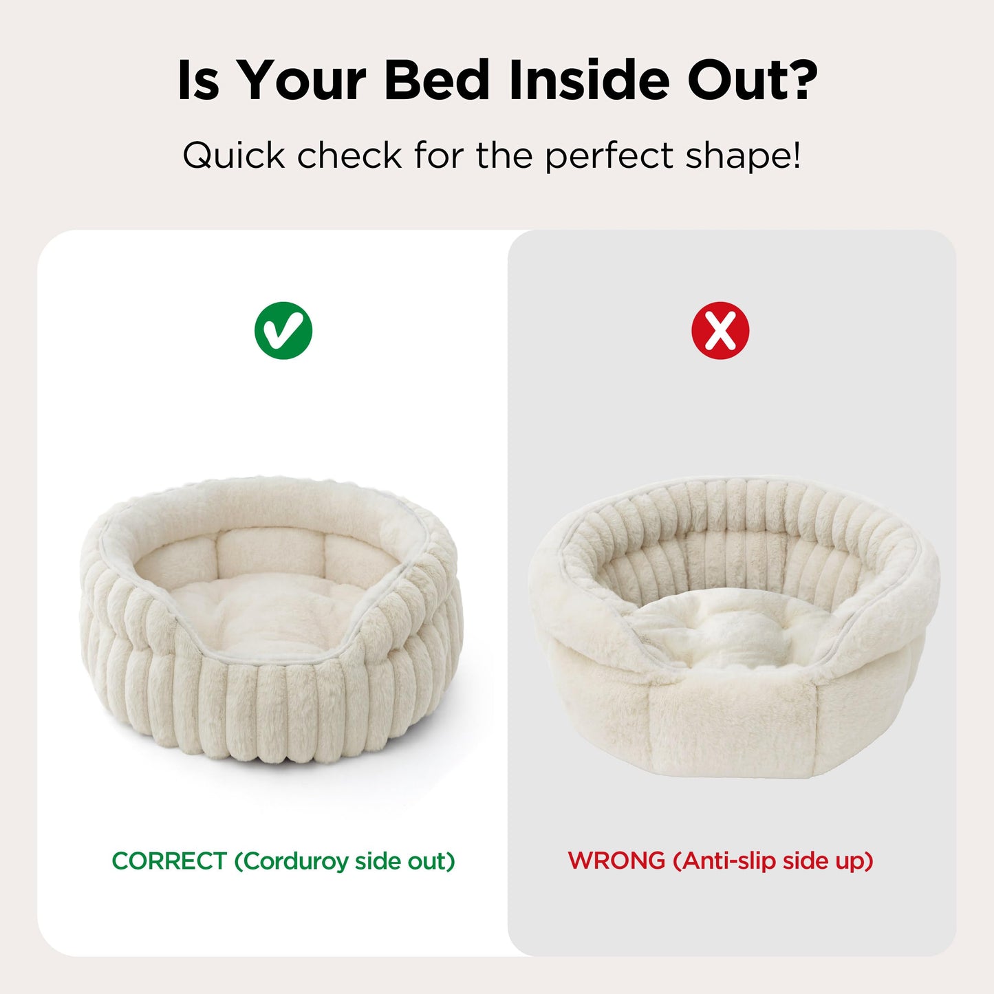Bedsure ComfyFleece™ Cama para Gatos (20"x20"x8" / Gris Cálido)