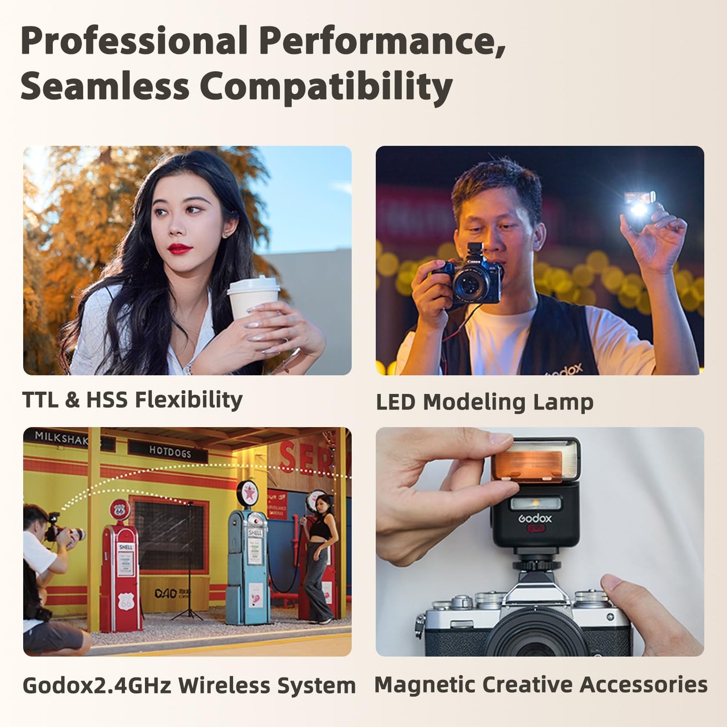 Godox iT32 TTL Camera Flash with X5S Trigger & Diffuser Kit for Sony Cameras, Magnetic Hotshoe & Trigger 2-in-1, Colorful Touch Screen, 2.4G Wireless, HSS 1/8000s, Rotatable Head, LED Modeling Lamp