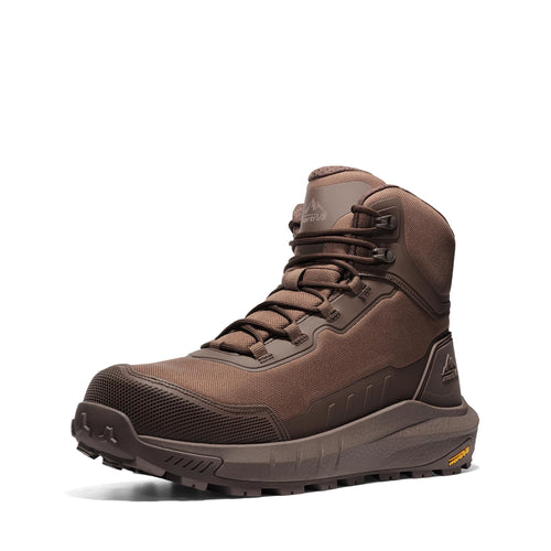 NORTIV 8 Men's Composite Toe Work Boots Slip Resistant, Dark Brown