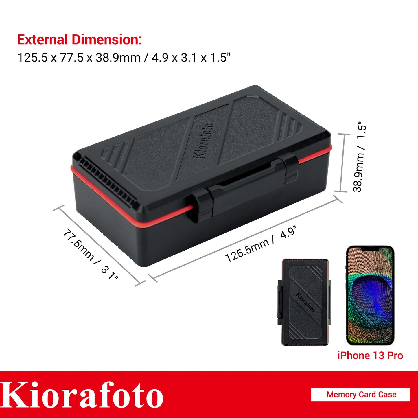 Kiorafoto 58 Slots TF Micro SD MSD Memory Card Case Holder Water-Resistant Anti-lost Anti-shock Storage Organizer with Labels & Notepaper, Switch Steam Deck Drone Trail Camera Memory Cards Accessories