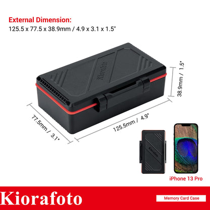 Kiorafoto 58 Slots TF Micro SD MSD Memory Card Case Holder Water-Resistant Anti-lost Anti-shock Storage Organizer with Labels & Notepaper, Switch Steam Deck Drone Trail Camera Memory Cards Accessories