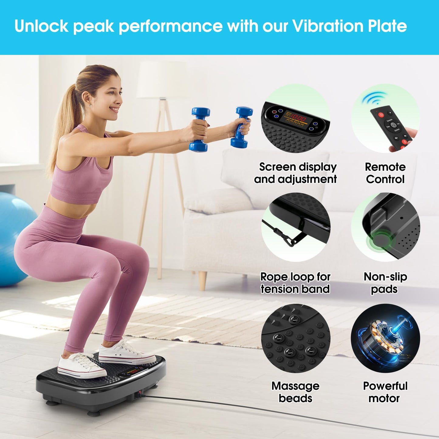 SoftGym Waver Máquina de Ejercicios con Placa de Vibración (120 Niveles)