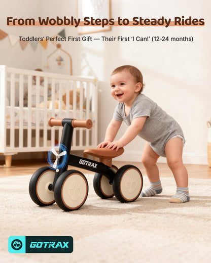 Gotrax Bicicleta de Equilibrio para Bebés de 1-2 Años (Black)