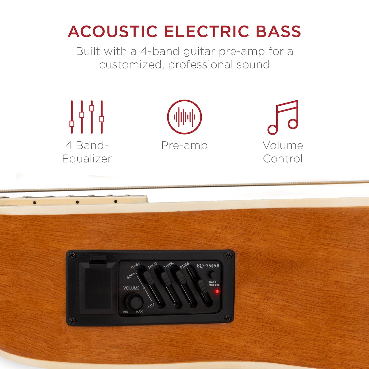 Best Choice Products Bajo Electroacústico (Natural / 4 Cuerdas)