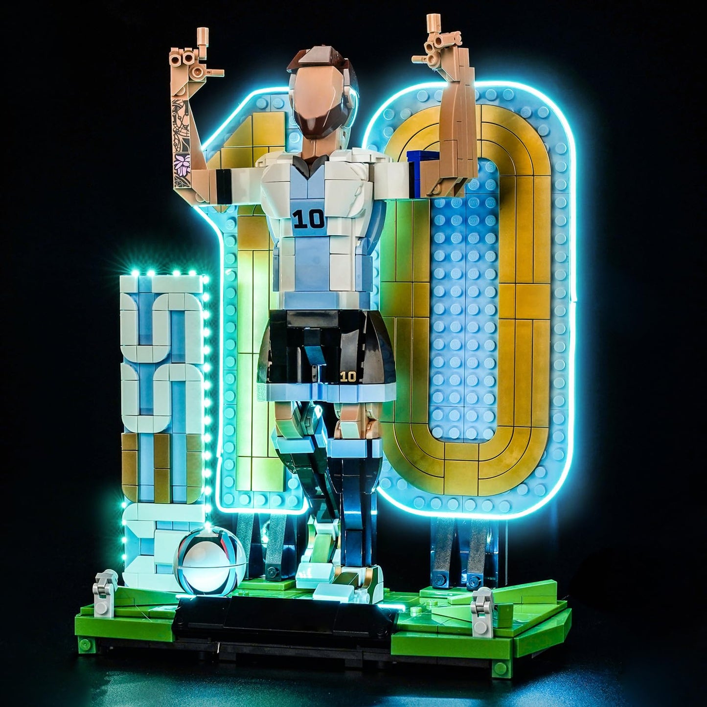 LocoLee Kit de Luces LED para Lego Lionel Messi (Compatible con 43015)