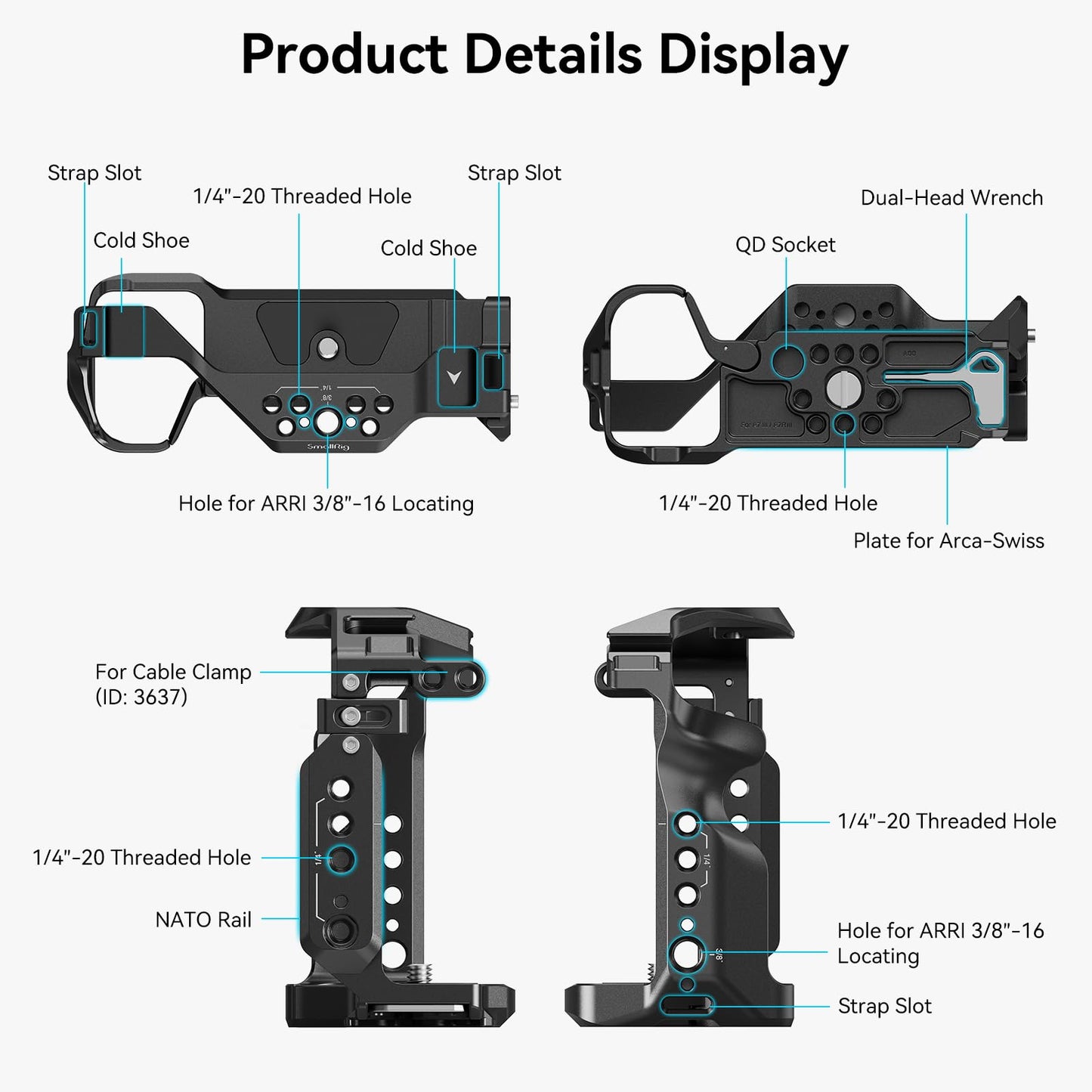 SmallRig Jaula para Cámara Sony A7RIII / A7III / A7M3 (Negro / 2087)