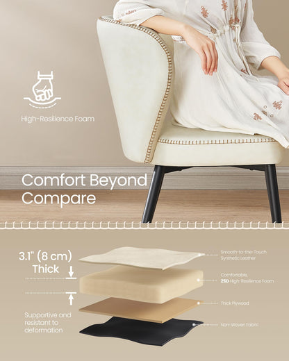 VASAGLE Sillas de Comedor Colección EKHO (Set de 2 / Cream White)