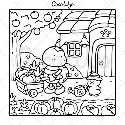 Libro de Colorear Cozy Friends (Animales Lindos para Adultos y Adolescentes)