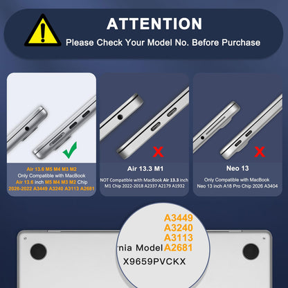 MOSISO Funda Transparente Cristalina para MacBook Air de 13.6 Pulgadas